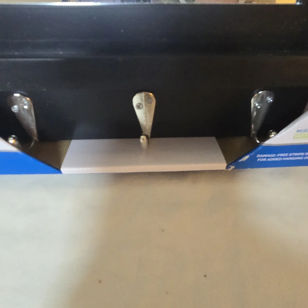 Black Wall Mirror with 3 Hooks